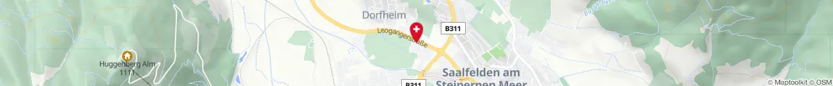 Kartendarstellung des Standorts für Pinzgau-Apotheke in 5760 Saalfelden